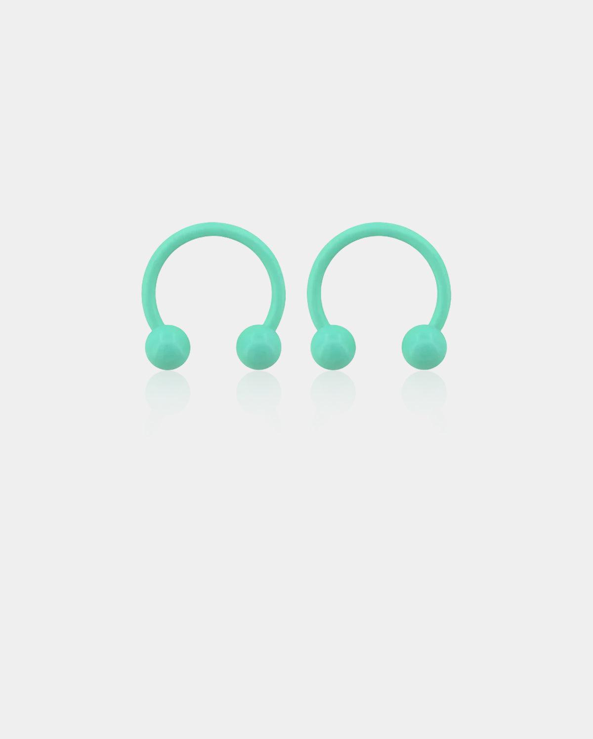 Macaron Green Horseshoe Septum Ring Set - 14G(1.6MM)