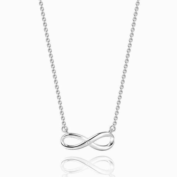 Infinite Necklace with Swarovski Crystal Silver Gifts For Girlfriend