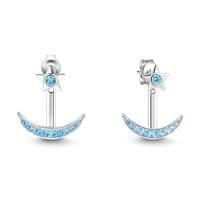 Sailboat Star Zircon Silver Stud Earrings Gifts For Girlfriend