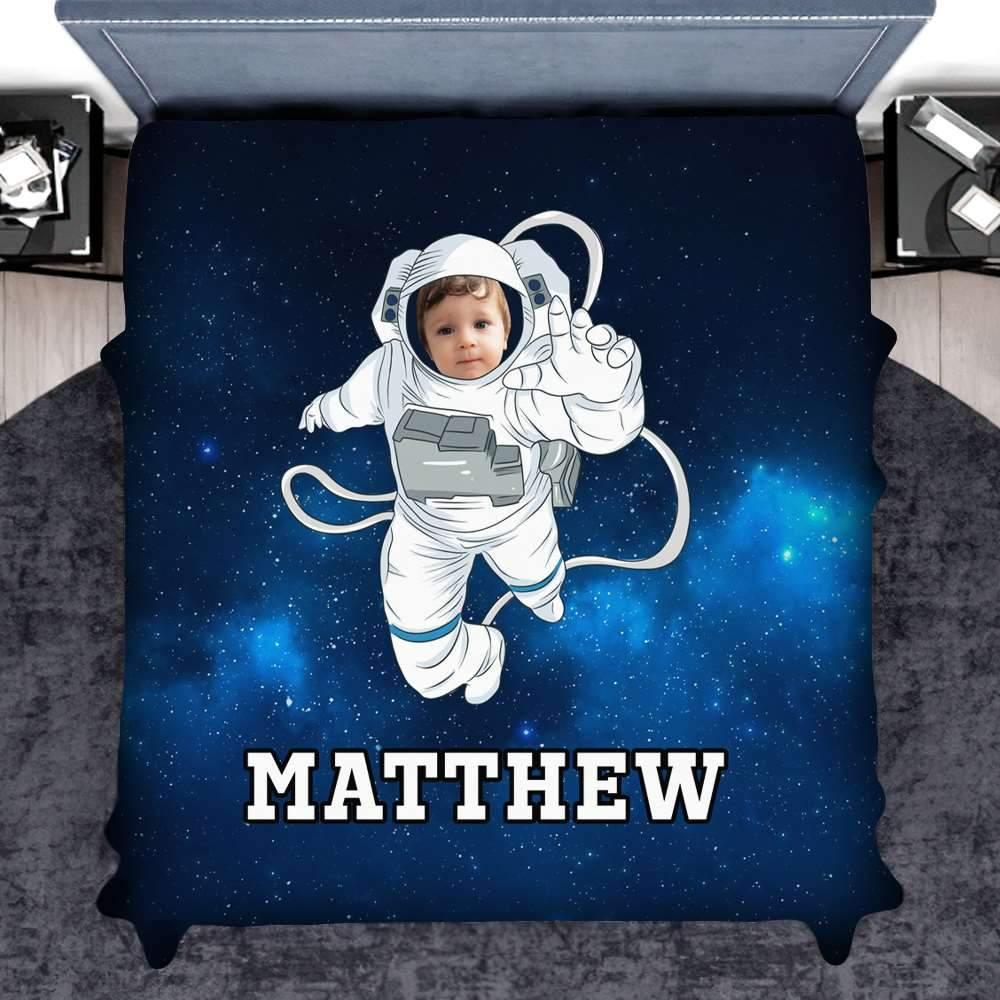 Custom Sheets Personalized Comforter Set Gift For Child - Astronaut