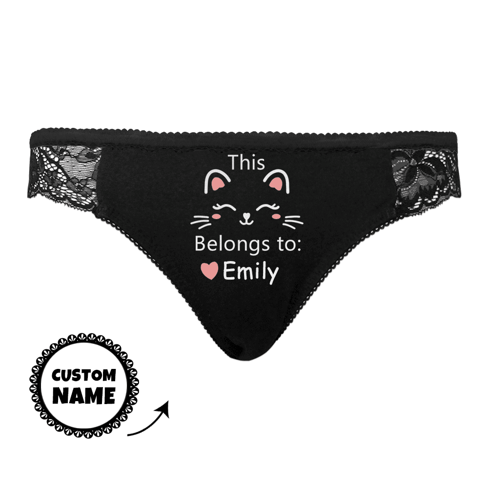 Custom Lace Panty Women Sexy Kitty Panties Best Girfriend Gift Belongs To Panty