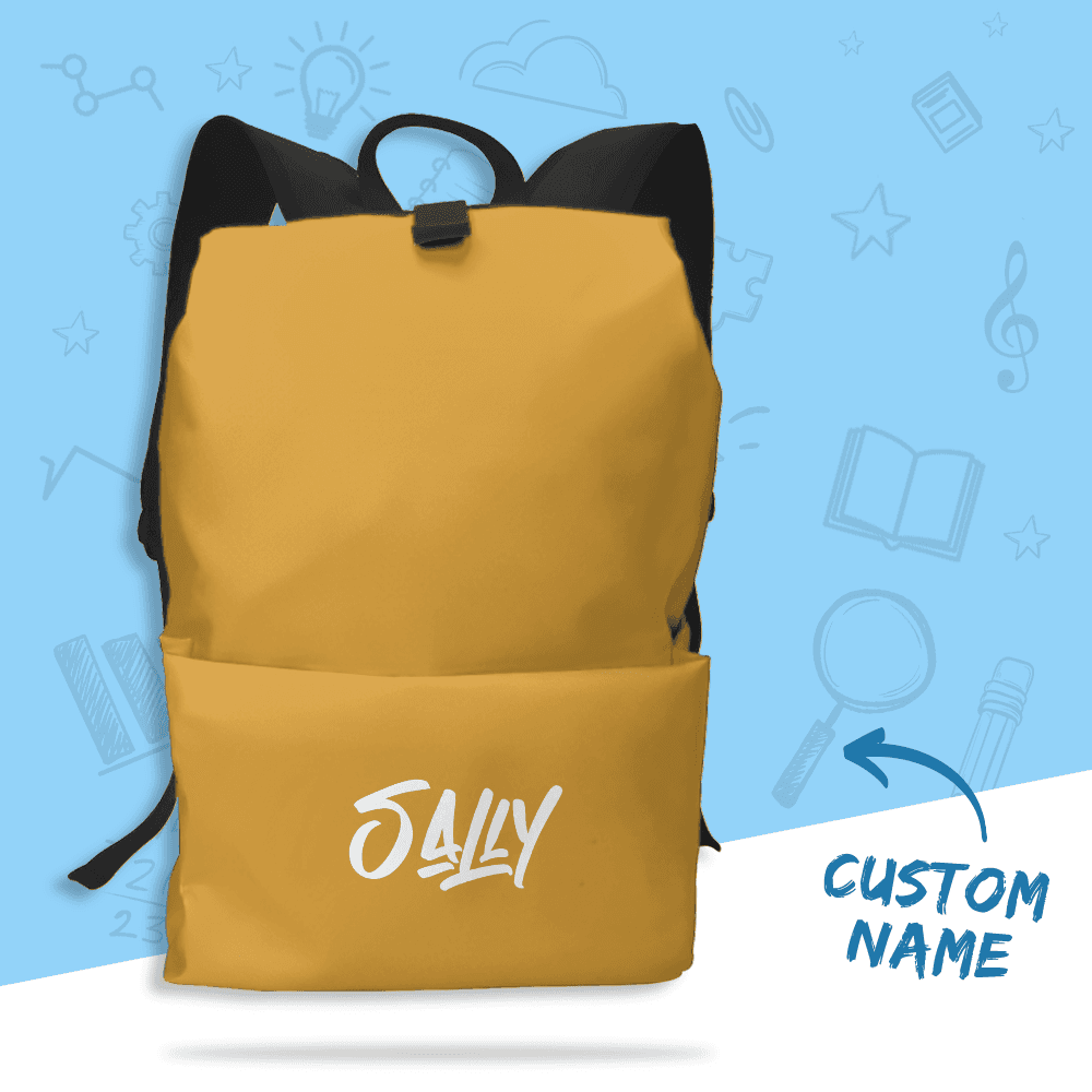 Custom Backpack Gift School Bag Gift with Name - Yellow