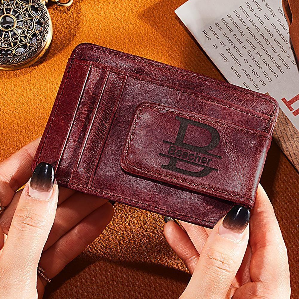 Personalized Fathers Day Gifts Custom Money Clip Wallet
