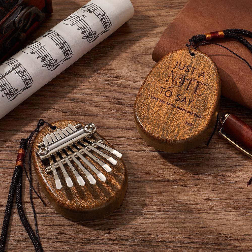 Mini Kalimba 8 Keys Thumb Piano Music Note Custom Gifts