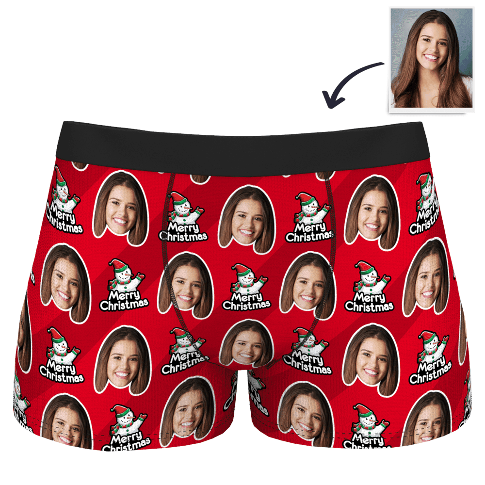 Christmas Gifts Personalized Boxers Men's Boxer Underwear - Snowman