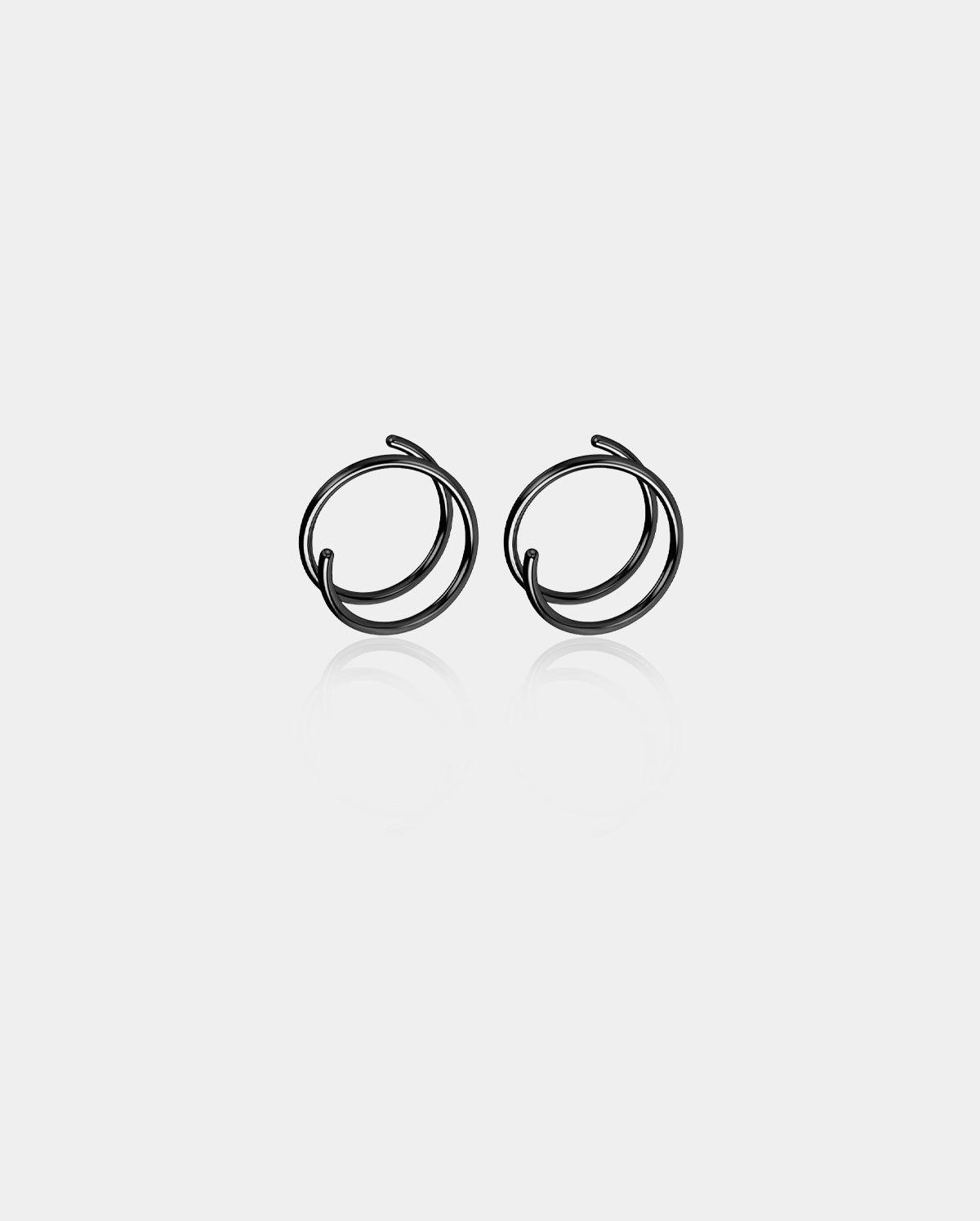 2PCS Titanium Spiral Nose Rings - Black / Left