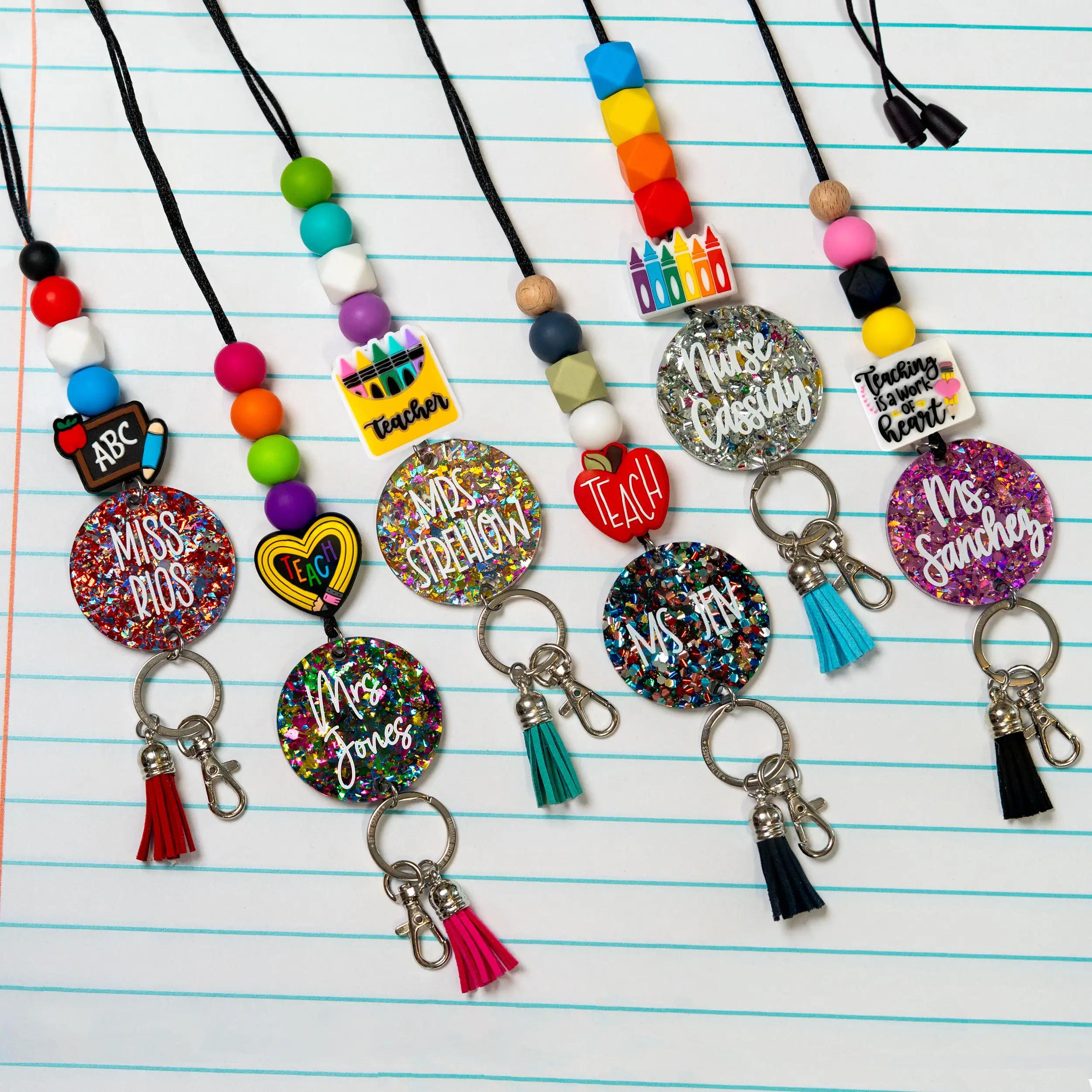 Back to School Teacher Lanyards - Personalized Lanyard with Name - Lanyard with Badge Holder - Affordable Teacher Gift
