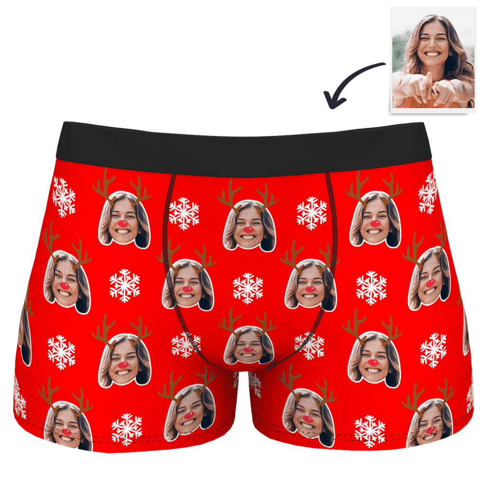Christmas Gift For Boyfriend Custom Underwear - Christmas Reindeer