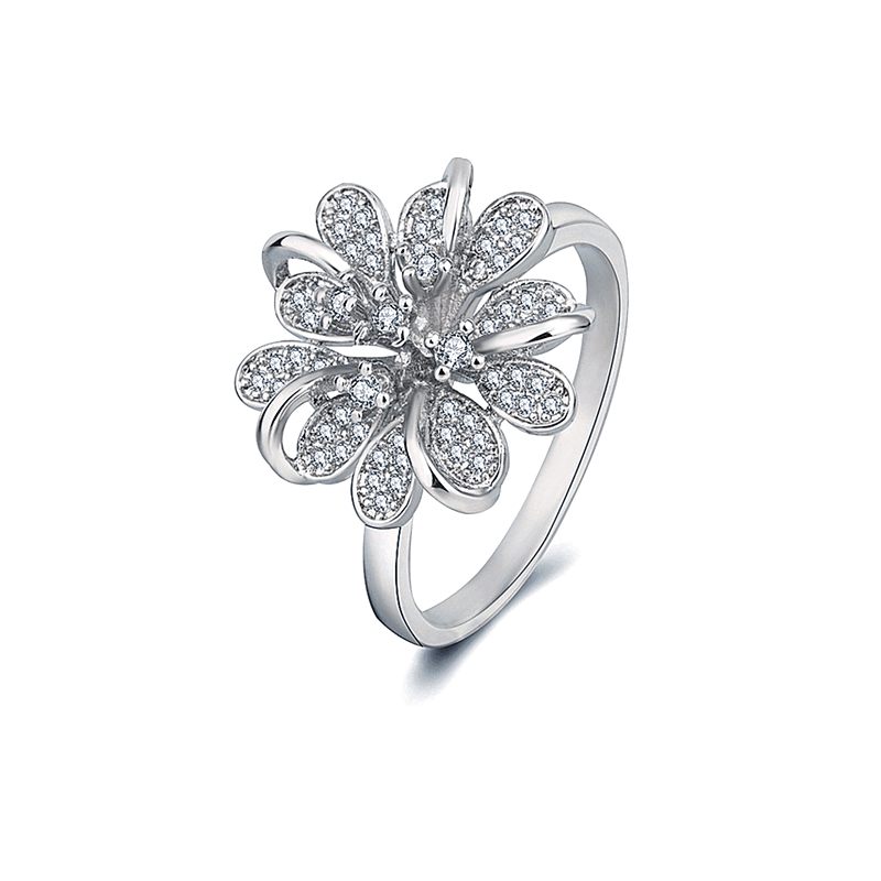 Zircon Ring Flower Rings Unique Gifts Best Friends Gifts