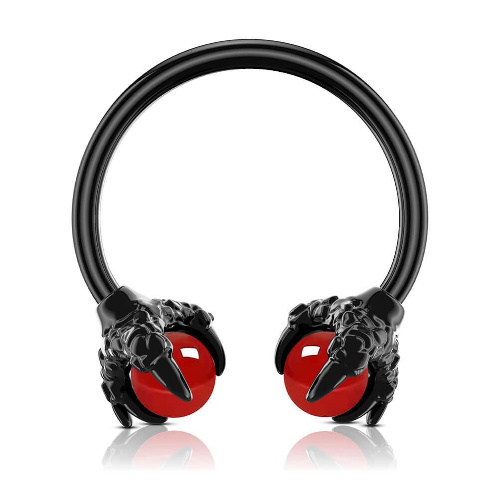 Gem Dragon Septum Ring - Black-Red