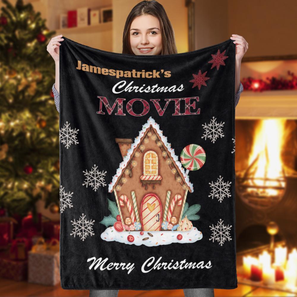 Custom Name This Is My Christmas Movie Watching Blanket Black Gift