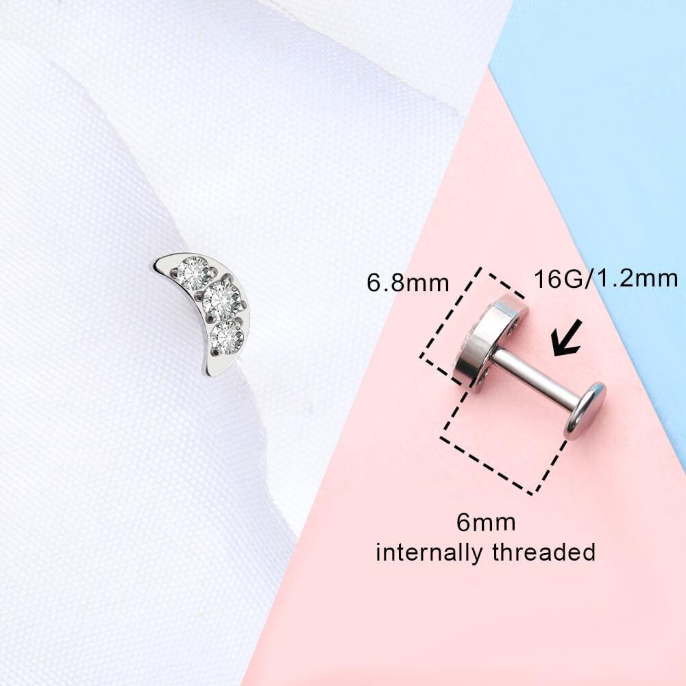 CZ Dot Titanium Cartilage Stud Set - Style3