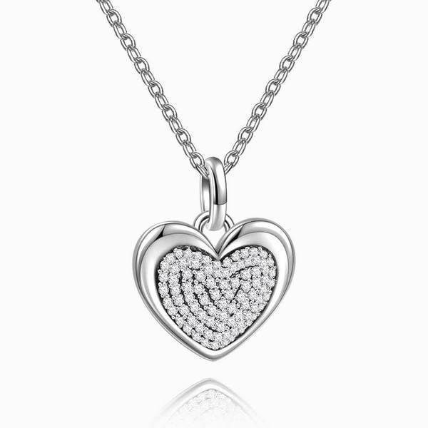 Silver Heart of Hearts Pave CZ Necklace Anniversary Gifts