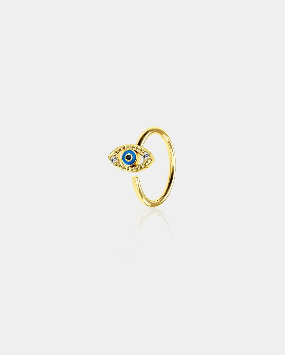 Evil Eye Seamless Nose Ring - Gold