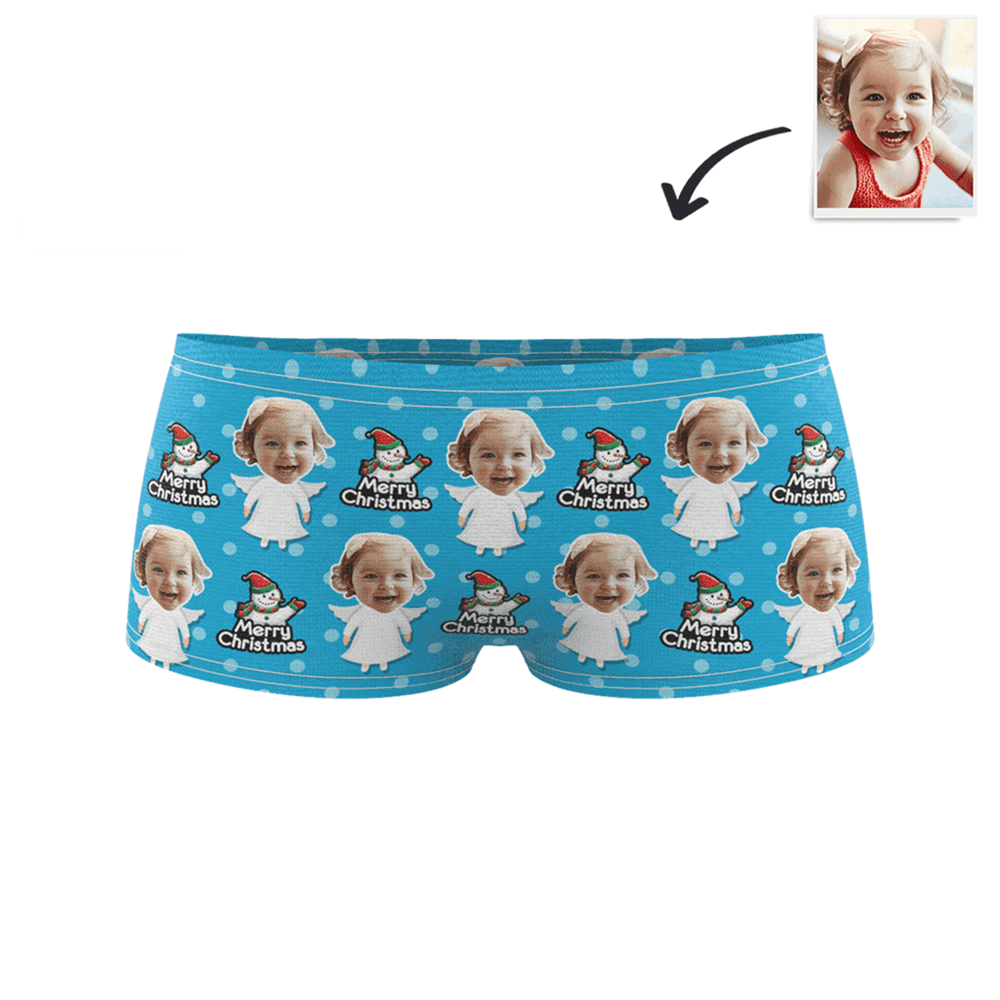 Christmas Angel Kids Custom Face Boxer Briefs