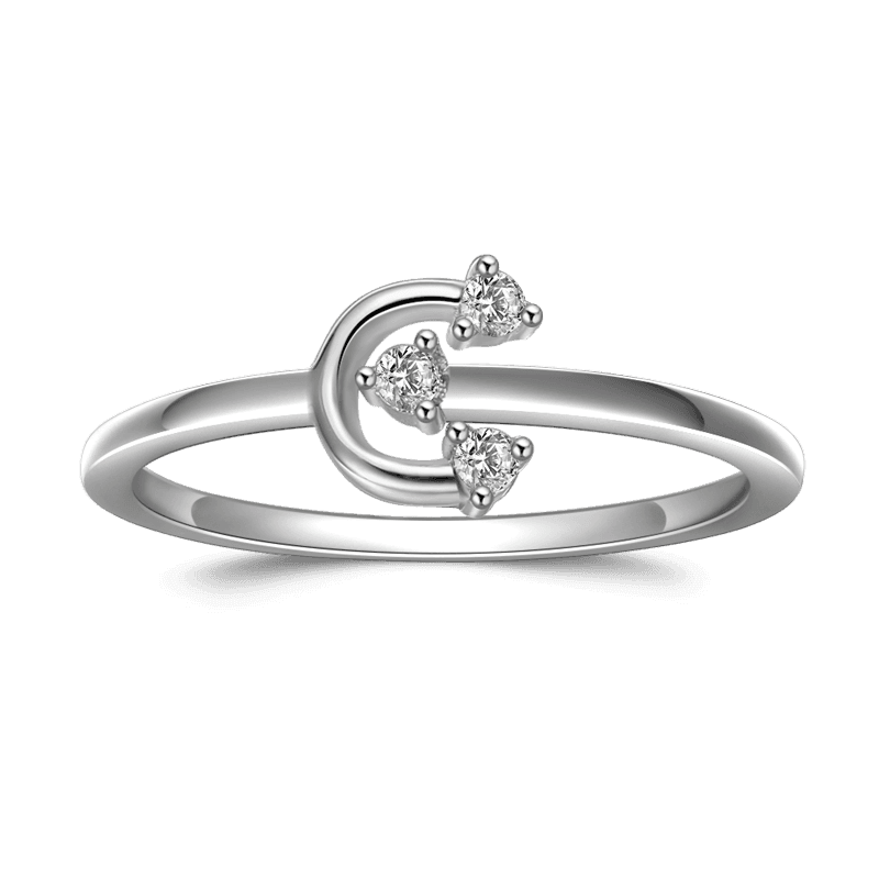 Hug Ring Embrace Each Other Ring Silver