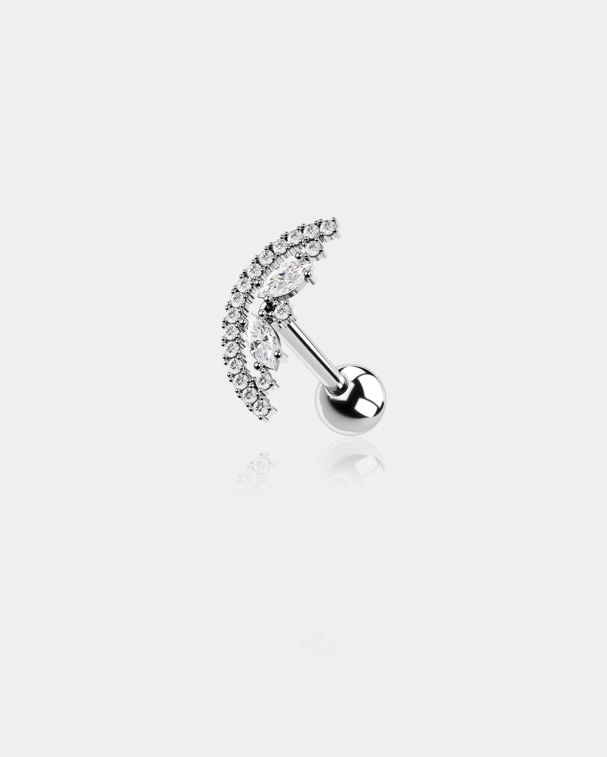 Half Round Shape Helix Stud Earring