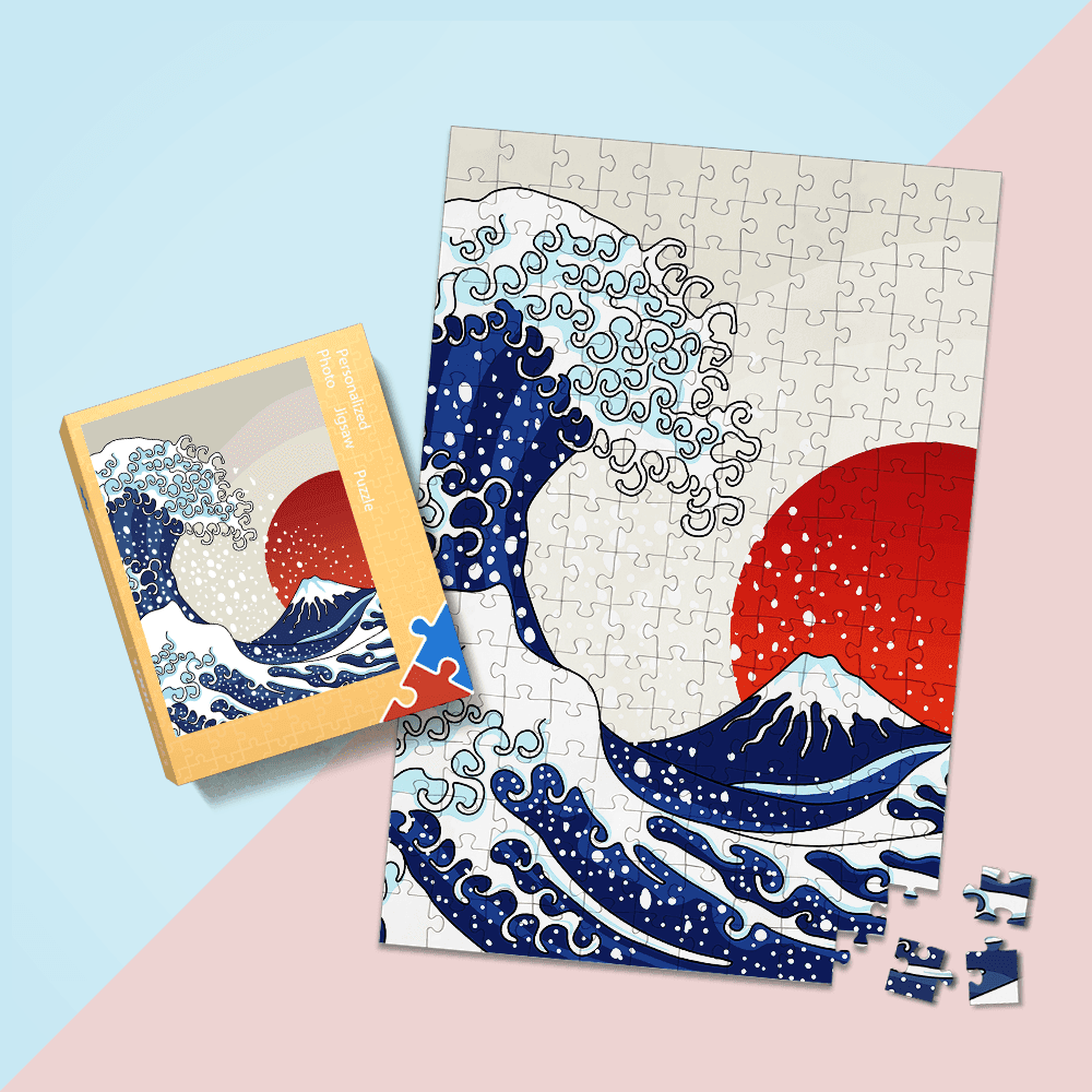 Great Wave Off Kanagawa Puzzle Sun Picture Jigsaw Puzzles 300-1000 Pieces