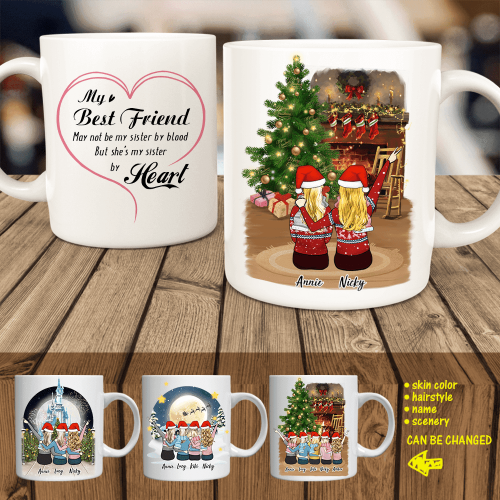 Christmas Gift Personalized Best Friends Coffee Mug For Girls
