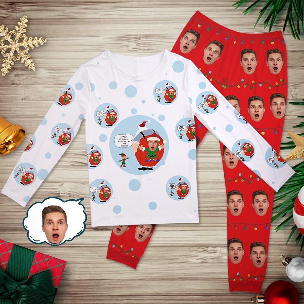 Custom Face Pajamas Set Elf Sleepwear Christmas Gift for Him