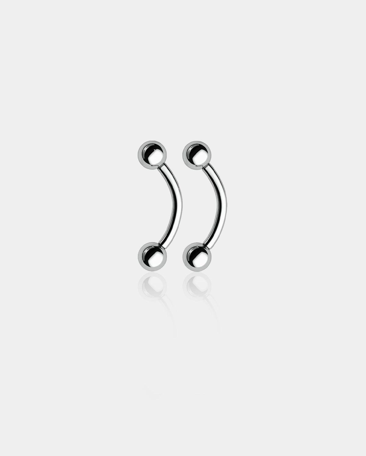 14G 2PCS Internally Threaded Titanium Eyebrow Rings - 8mm