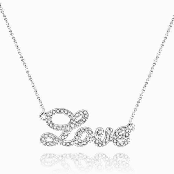 Love Letter Necklace Silver Gifts For Girlfriend