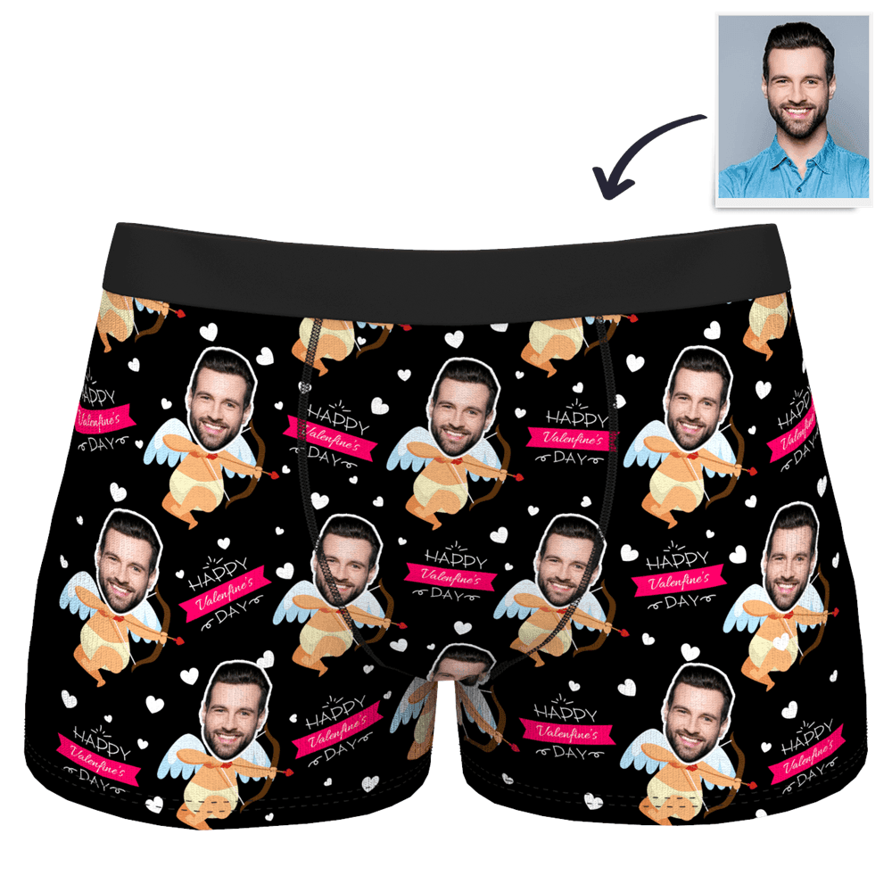 Boxer Brief with Face Gift For Boyfriend - Happy Valentine's day