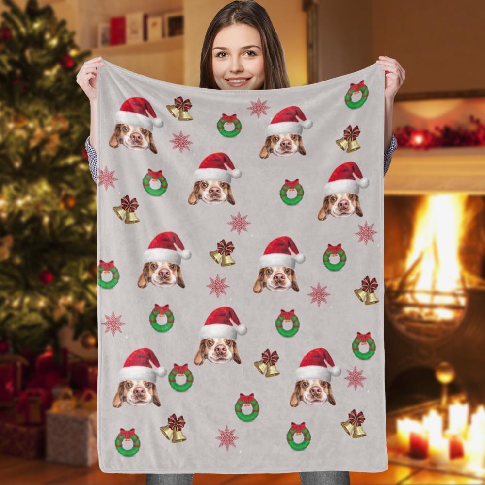 Custom Christmas Gifts Christmas Custom Pet Face Blanket Gift