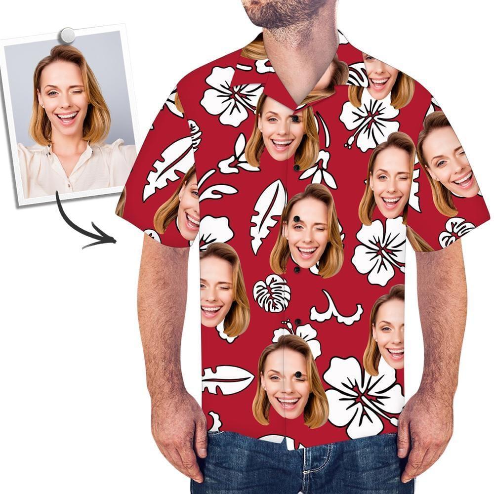 Hawaiian Shirt with Face Gift For Dad - Flowers & Leaves Pattern